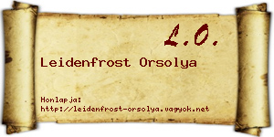 Leidenfrost Orsolya névjegykártya